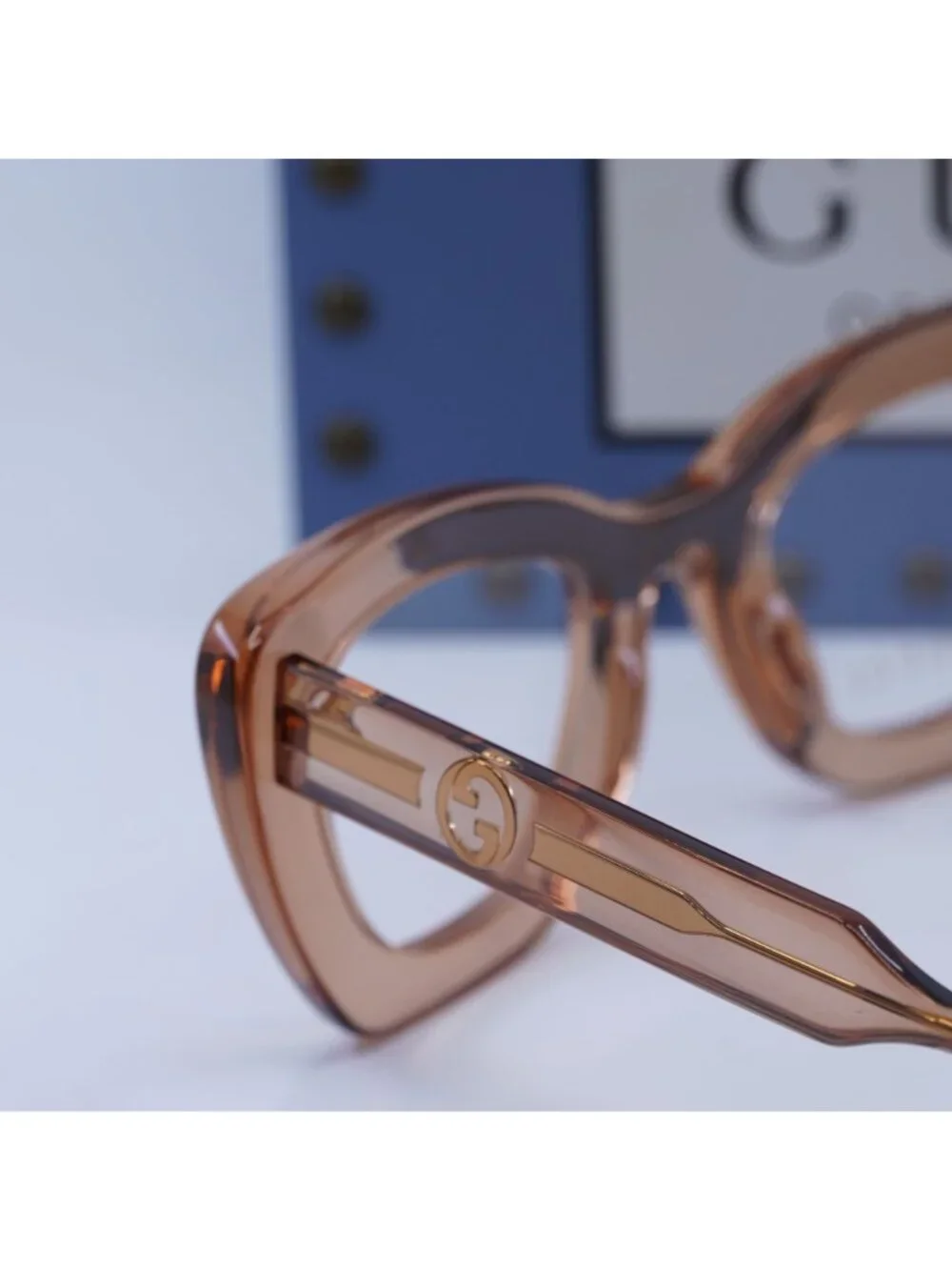 Gucci GG1555O 004 Cat Eye Eyeglasses 50mm - Brown